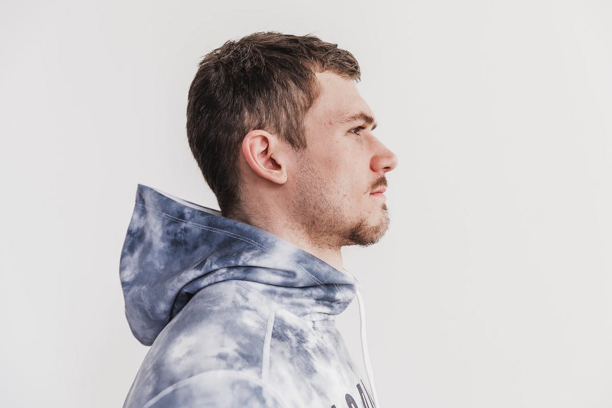 Nobull Tie-Dye Men's Hoodie White | Australia (JN0986)